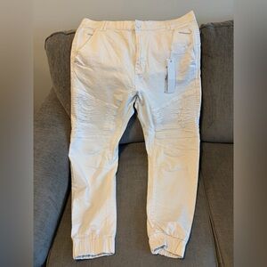 NXP Nena and Pasadena Moto Jogger Pants Size 38 White NWT — New With Tags